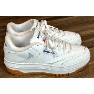 Reebok Club C Extra Platform Sneakers Womens Size 10 White Gum